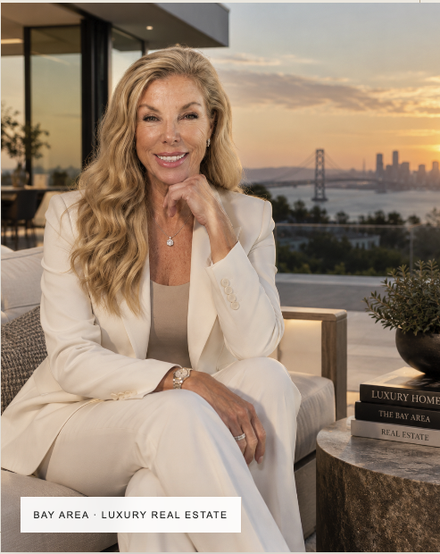 Holly Danell seated at a luxury Bay Area property